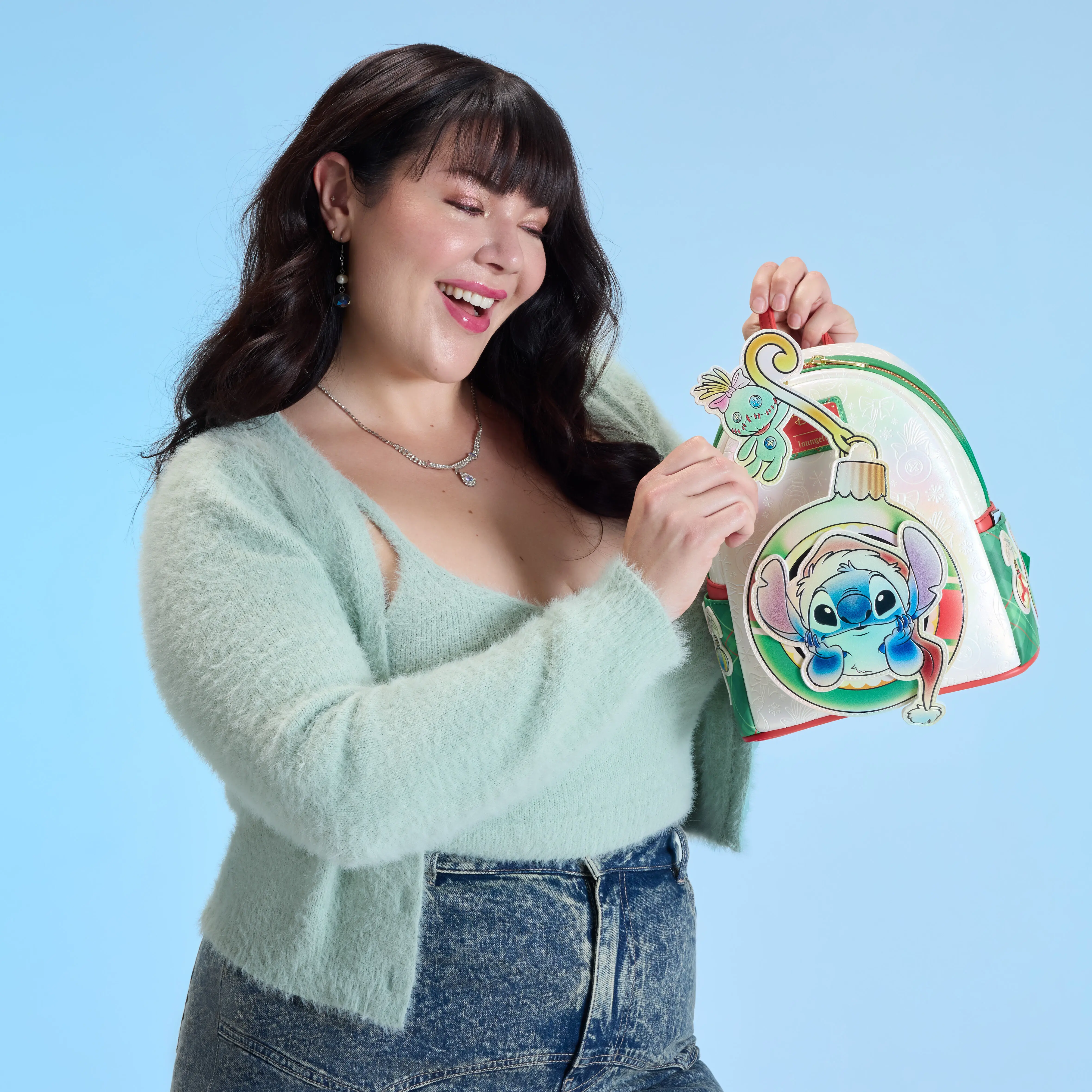 Stitch & Scrump Iridescent Holiday Ornament Mini Backpack - Image 2